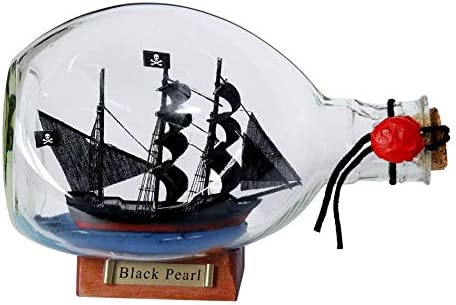 Hampton Nauical Black Pearl Ship in a bottle
